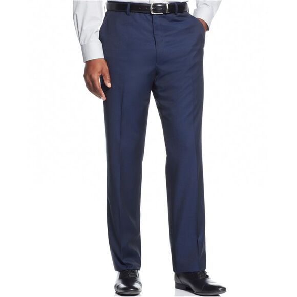 Shaquille O'neal Mens Wool Dress Pants Slacks, Blue, NWT - Picture 1 of 1